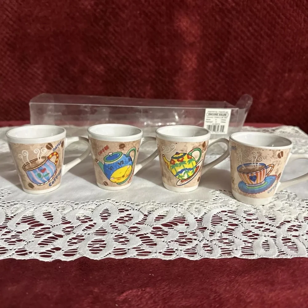 Espresso Cups With Handles By Encore 2x2.5